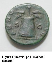 Modius pe o moneda romana